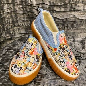 Bluey Kids Slip-On Sneakers with Colorful Animal Print - (Bluey Characters)